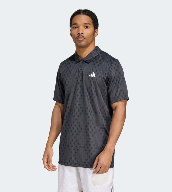 【新品】Pedestal polo tee jellyyabashi Adidas Grey Regular Fit Printed Polo T-Shirt