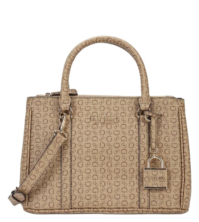 Guess Mocha Saffron Logo Satchel
