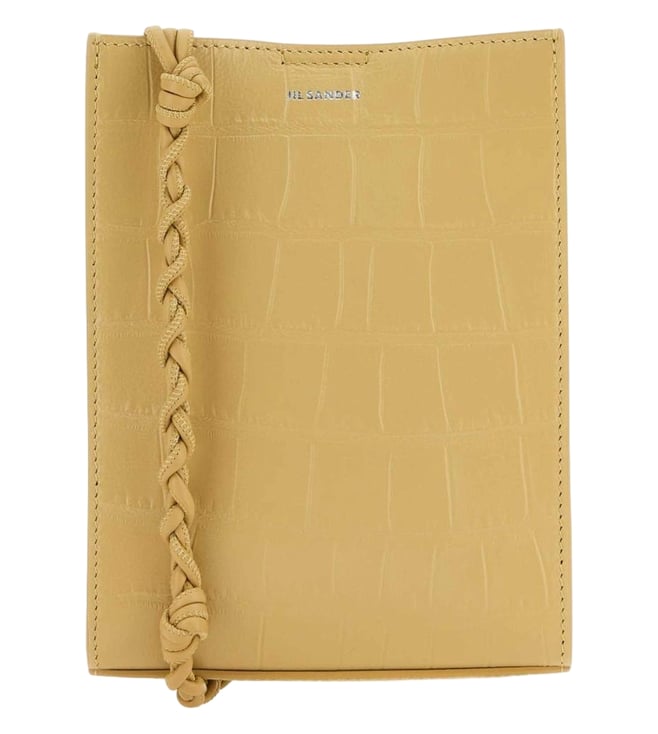 Jil Sander Yellow Tangle Crocodile Effect Cross Body Bag