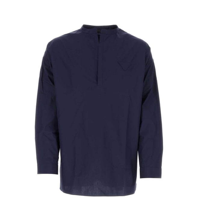 Prada Navy Blue Poplin Oversize Shirt