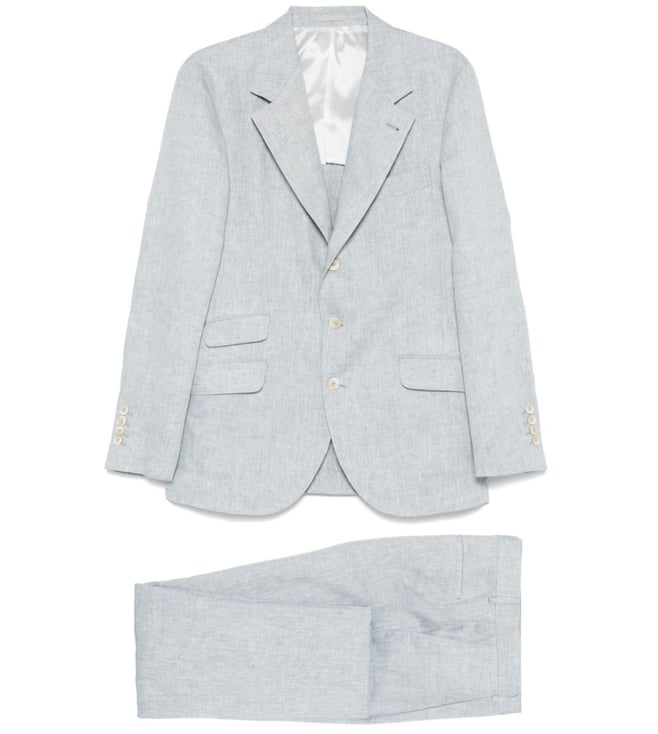 Brunello Cucinelli Light Grey Linen Single-Breasted Suit Brunello Cucinelli Light Grey Linen Single-Breasted Suit