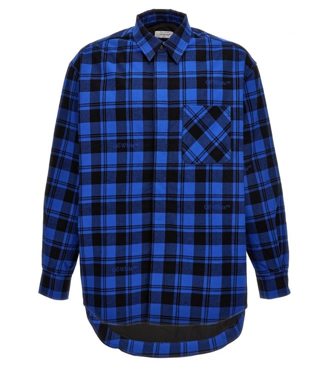 Off-White Blue Check Flannel Overshirt