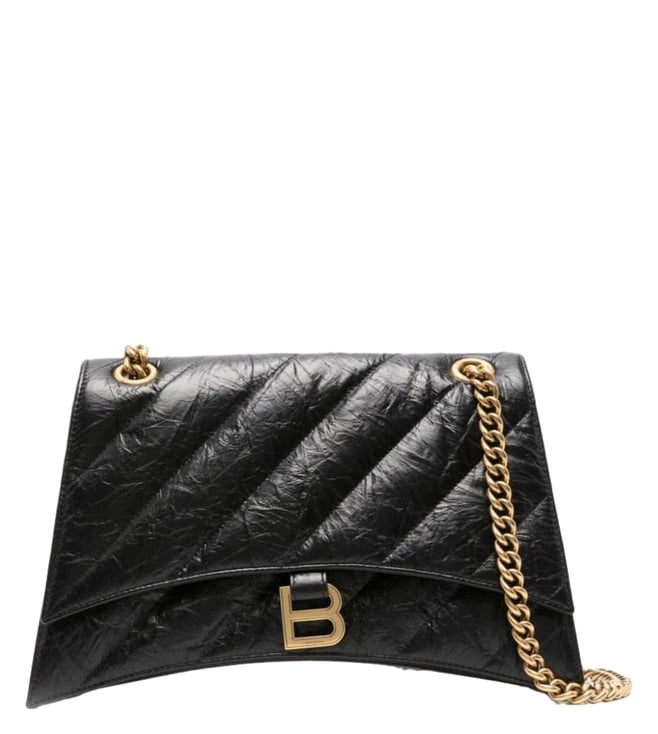 Balenciaga Black Crush Medium Shoulder Bag
