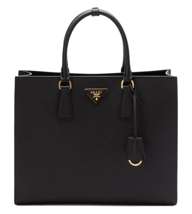 バッグ PRADA SAFFIANO LEATHER LOGO TOTE BAG Prada Black Saffiano Lux Tote
