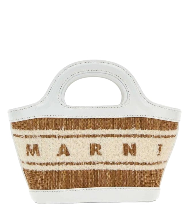 Marni Multicolor Raffia And Leather Micro Tropicalia Summer Tote