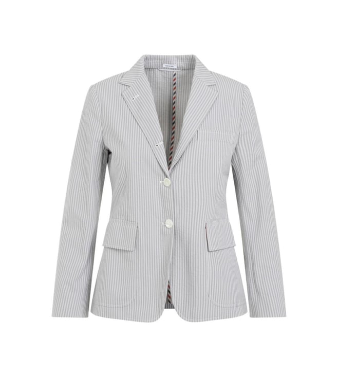 Thom Browne Light Grey Pattern Striped Jacket