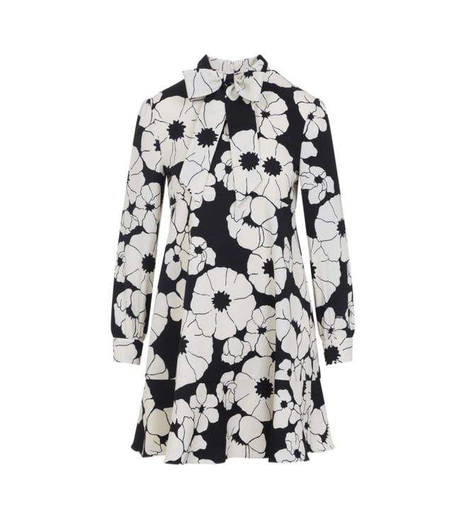 chinese dress ladies Black and white flower dress