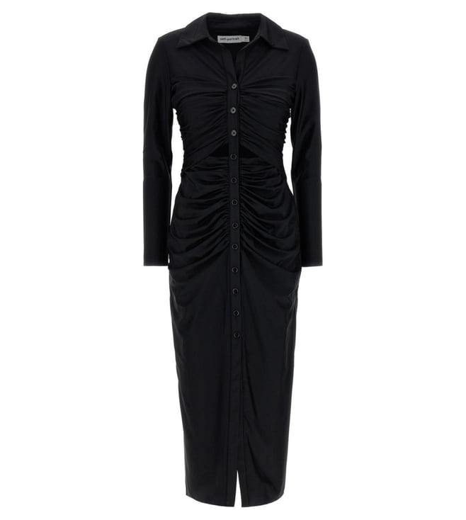 Self-Portrait Black Jersey Cut Out Midi Dress