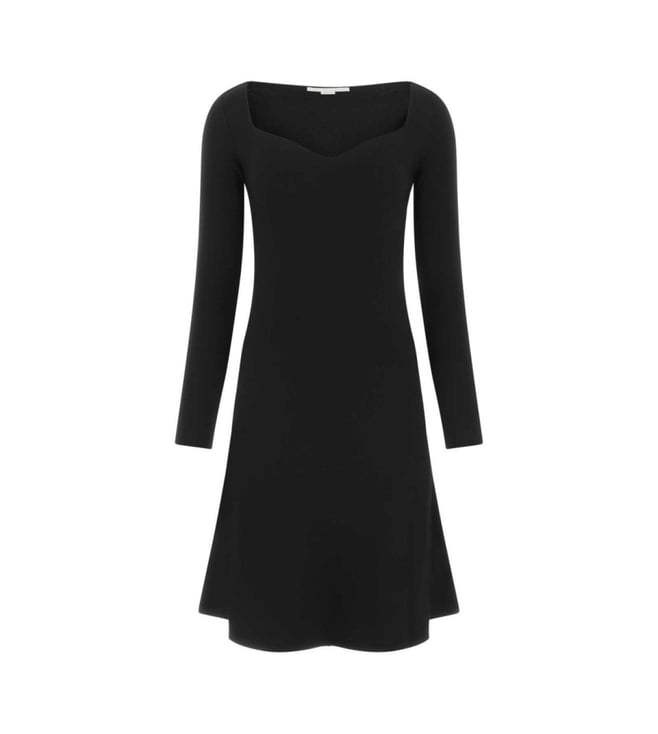 【送料&関税込】Stella McCartney Dress With Black Sweetheart Stella McCartney Black Sweetheart-Neck Fla Dress