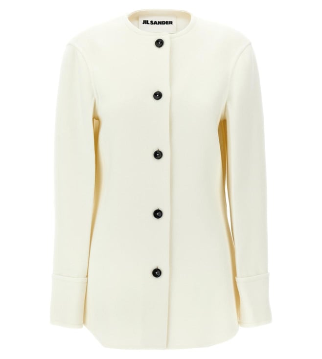JIL SANDER Duchess zipjacketサイズ44新品未使用 Jil Sander White Wool Jacket