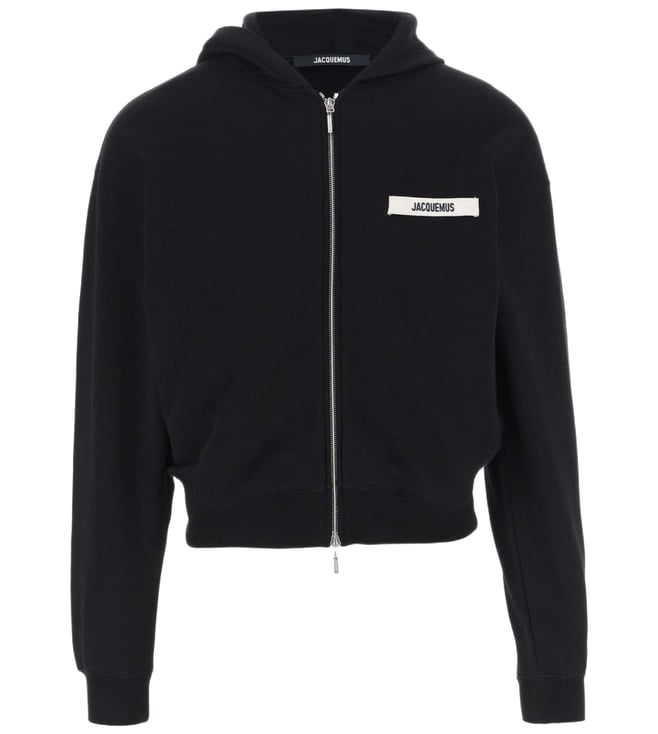Jacquemus Black Zip Up Sweatshirt