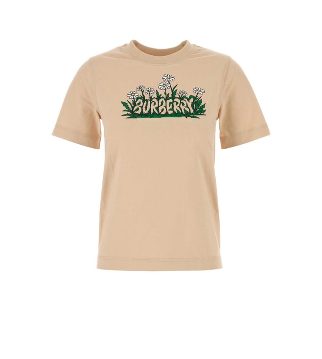 Burberry Beige Daisy Logo Cotton T-Shirt
