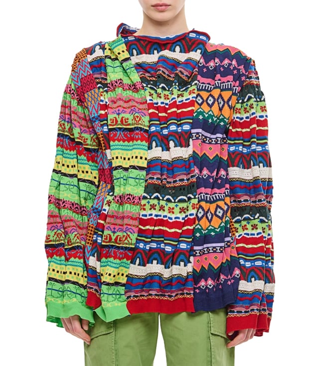 Comme Des Garcons Multicolour Patchwork Abstract Relaxed Fit Sweater