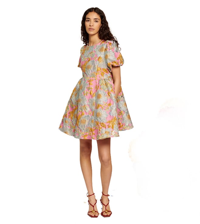 Sister Jane Pink Alegria Jacquard Regular Fit Mini Dress