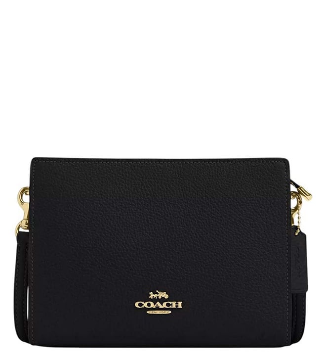 Coach Black Textured Leather Small Cross Body Bag