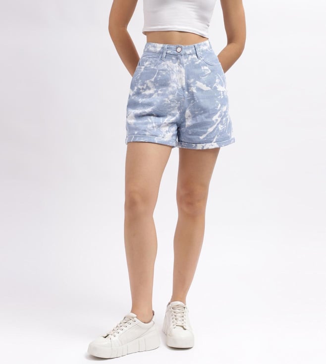 Iconic Blue Tie-Dye Regular Fit Shorts