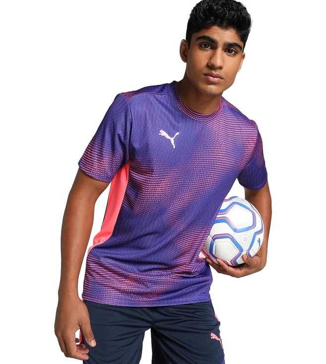 Puma Club Navy IndividualFINAL Printed Slim Fit Football Jersey