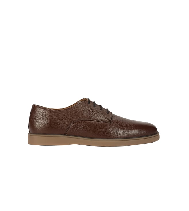 guess brown dress shoes Brown Leather Derby/oxford Dress Shoes main image 0