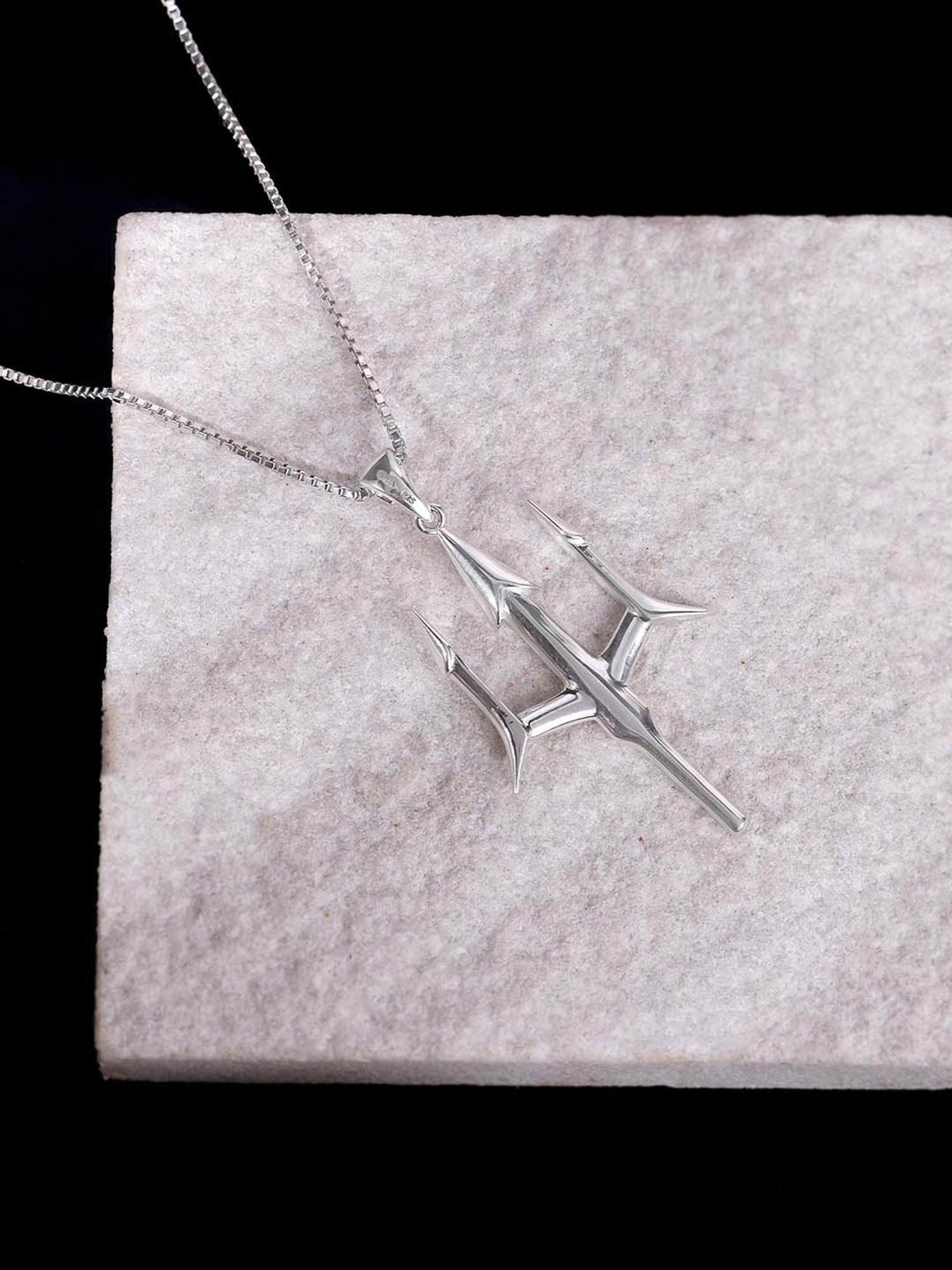 Buy GIVA 925 Silver Classy Trishul Pendant With Box Chain for Men