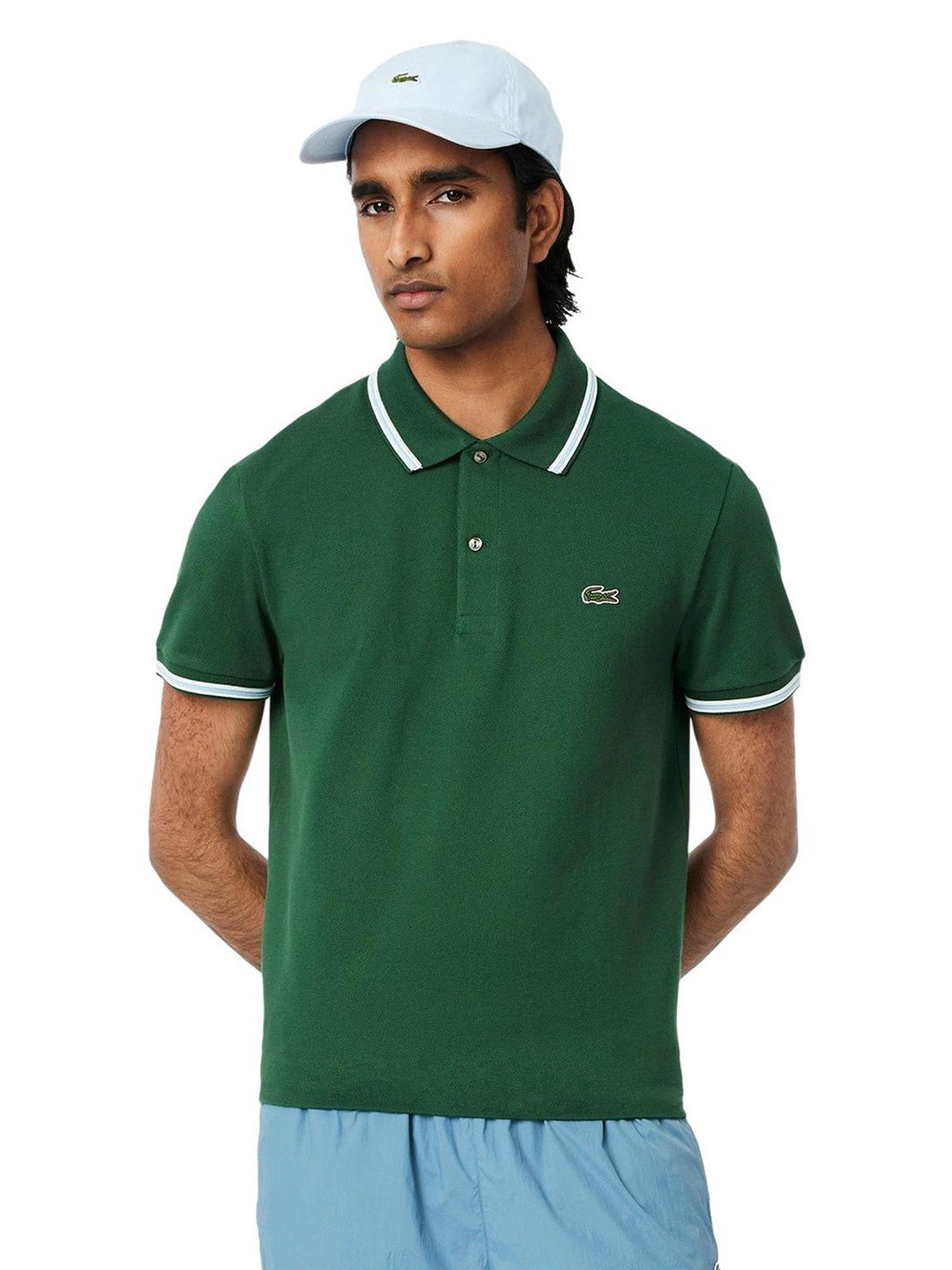 Buy Lacoste Green Regular Fit Trim Accent L.12.12 Polo T-Shirt