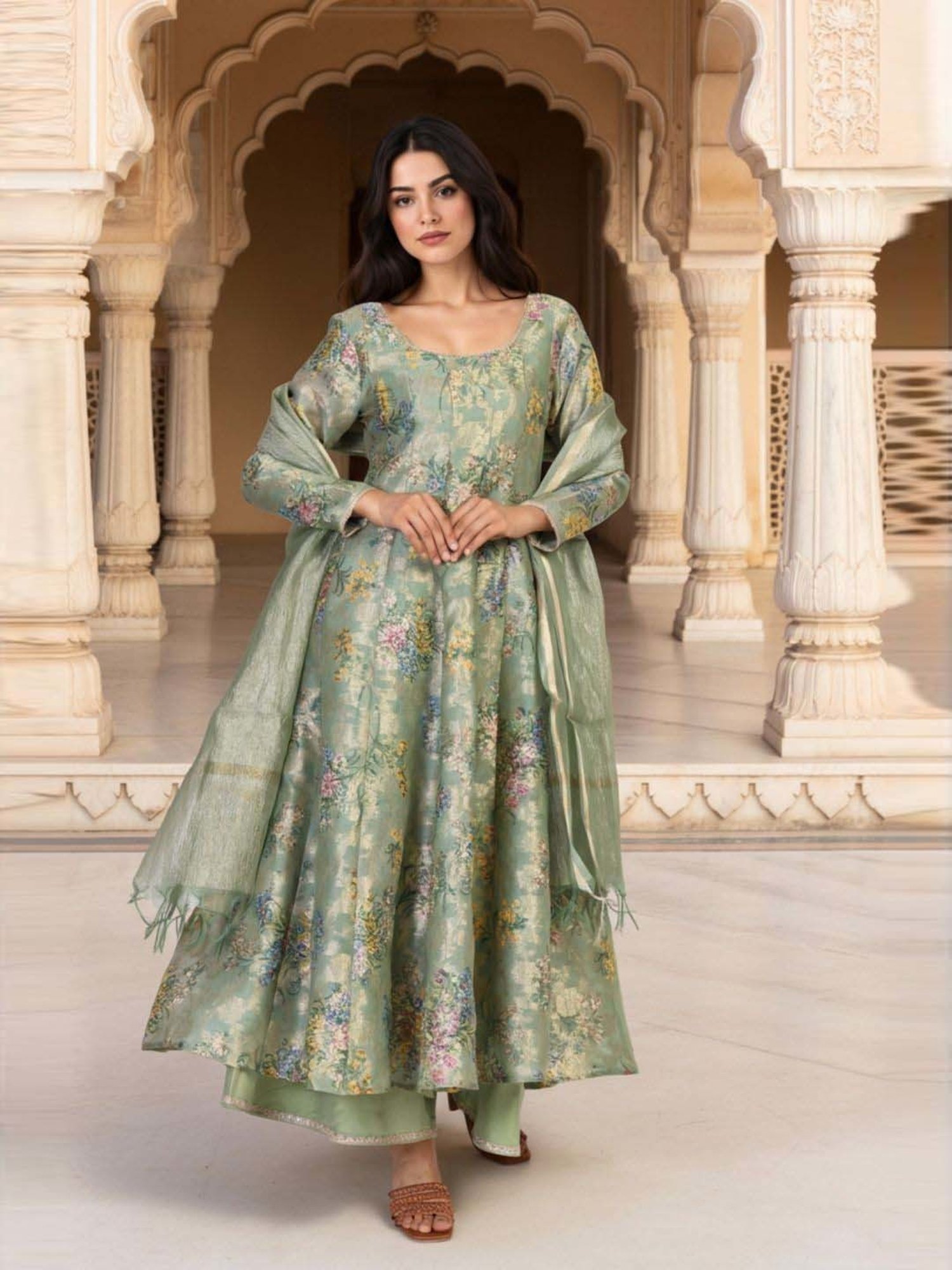mint green anarkali dress Mint Green Anarkali Gown