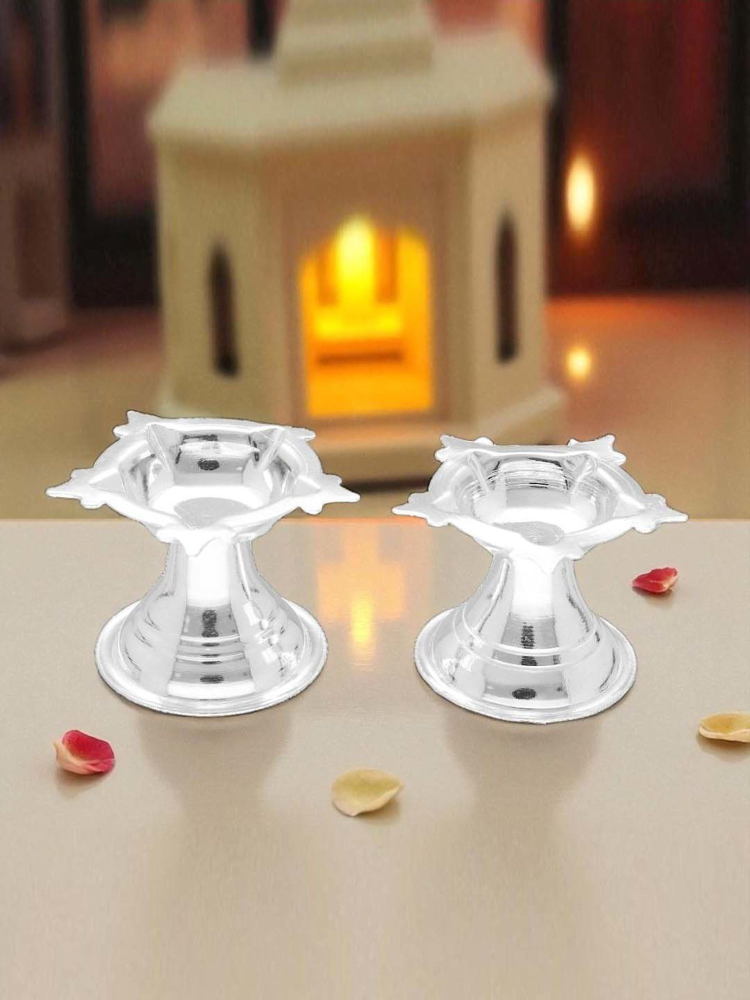 Sri Jagdamba Pearls 800 Silver Panchmukhi Diya