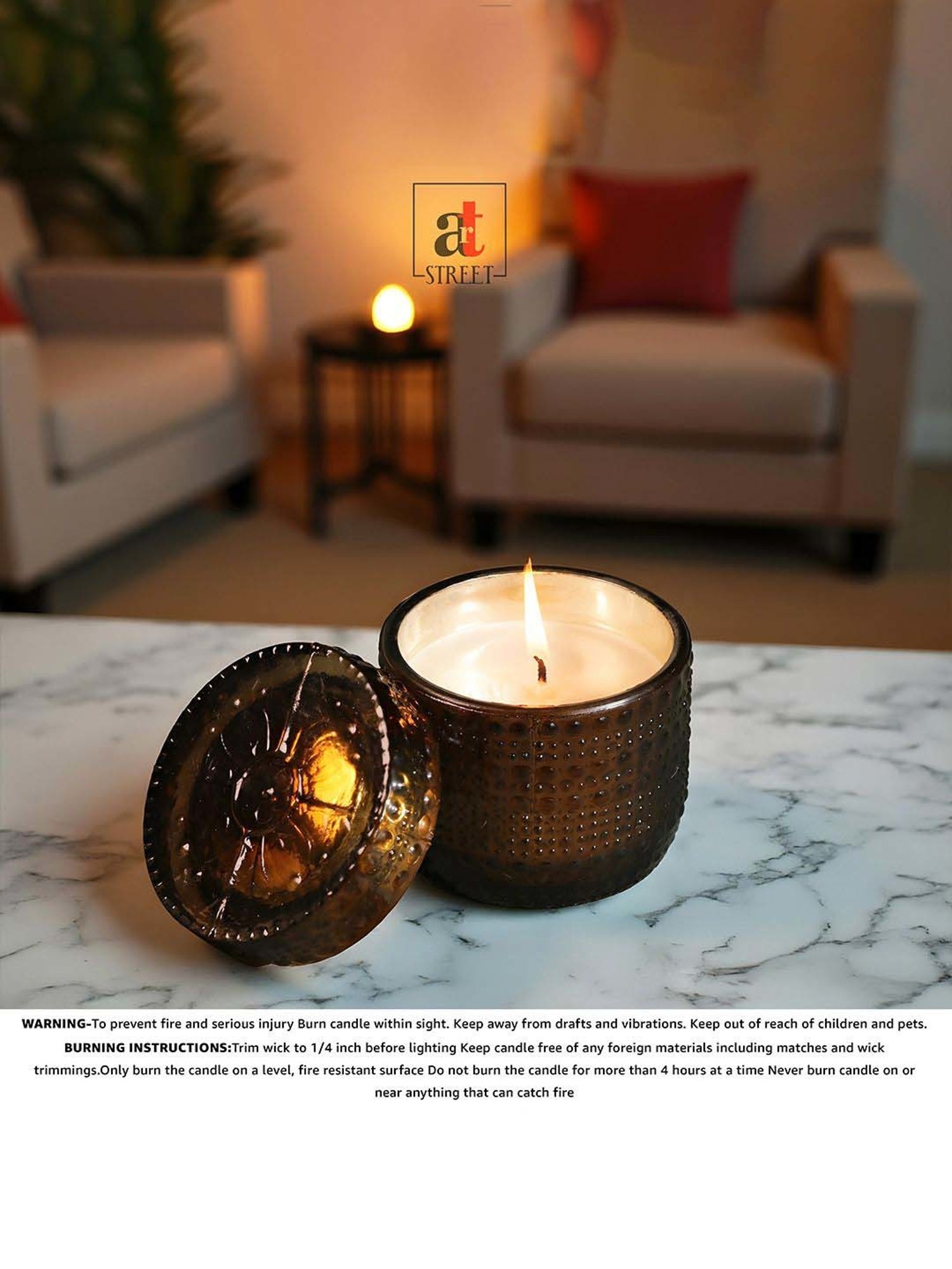 Buy Art Street Brown Glass Candle Pack of 1 at Best Price @ Tata CLiQ