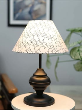 Buy Homesake White Star White Metal Table Lamp with B22 Holder at