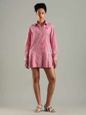 tommy hilfiger pink striped dress Tommy Hilfiger Girls Pink & White Striped Dress