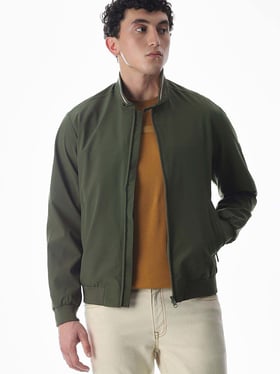 Jack & Jones Olive Regular Fit Bomber Jacket