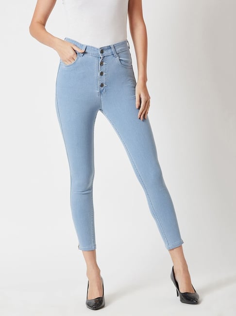 Buy Miss Chase Light Blue Cotton Jeans for Women Online Tata CLiQ
