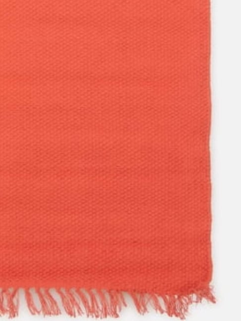 Fabindia Dana Orange Cotton Dhurrie - Set of 1