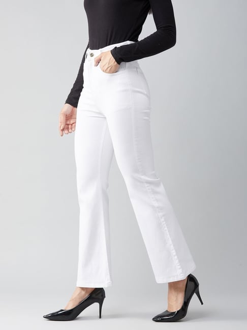 Buy DOLCE CRUDO White Bootcut Jeans for Women Online Tata CLiQ