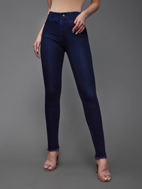 Miss Chase Navy Relaxed Fit Mid Rise Jeans-picture-22