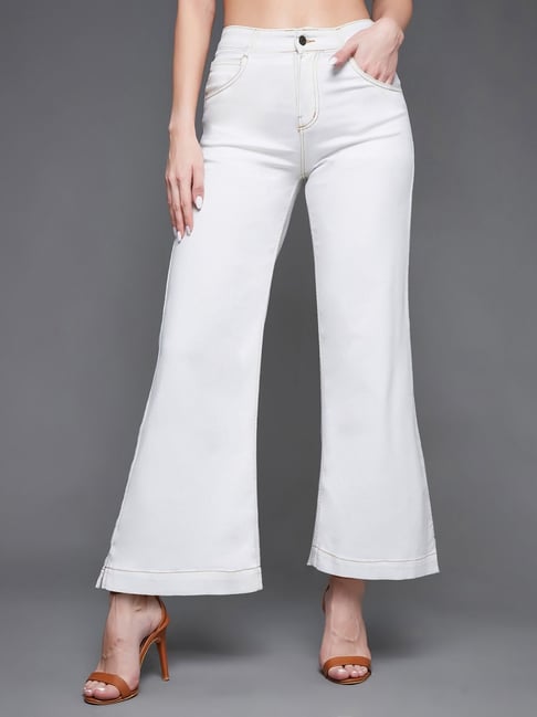 Miss Chase White Flare Fit Mid Rise Jeans-picture-47