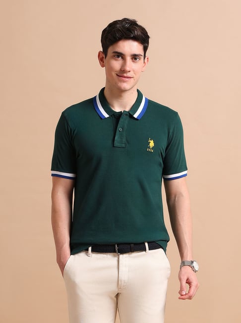 Polo Navy Cotton Regular Fit Polo T-Shirt