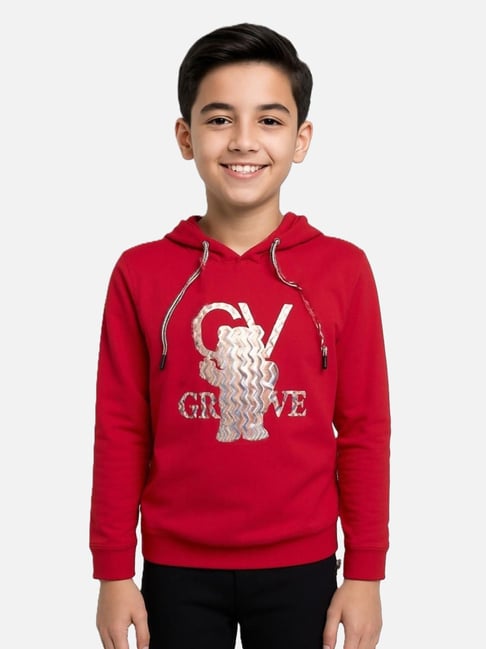 Cavio Kids Rust Printed Full Sleeves Sweatshirt-picture-34