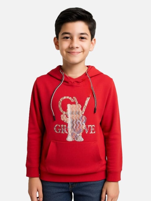 Cavio Kids Rust Printed Full Sleeves Sweatshirt-picture-27