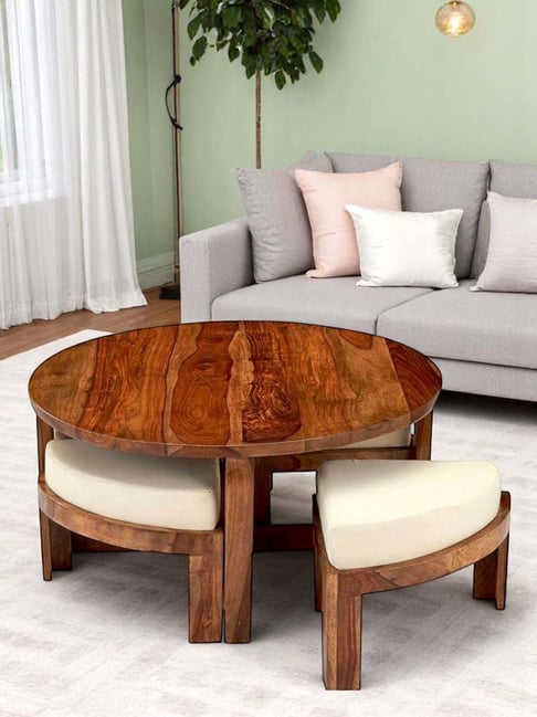 Buy Ikiriya Nashville Beige Accent Coffee Table Set at Best Price