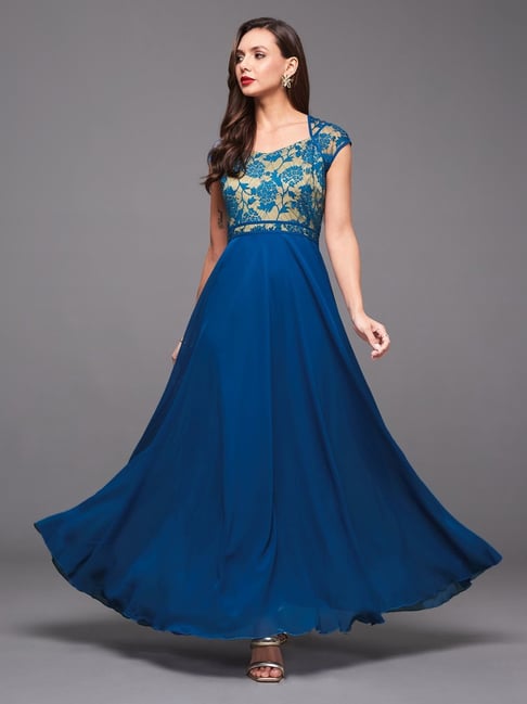 Buy Miss Chase Wine V Neck Full Sleeves Blazer Knee Length Dress