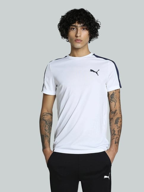 Puma White Slim Fit Sports T-Shirt