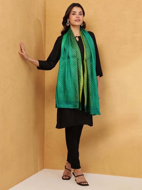Fabindia Green Printed Stole-picture-18