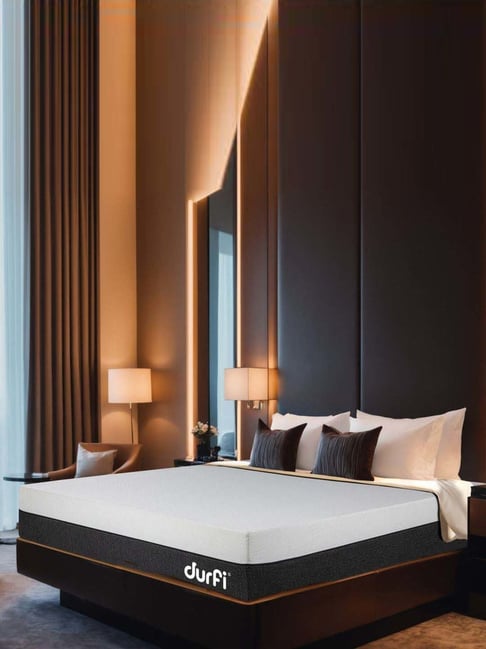 Durfi White Flex Natural Pincore Latex Green Tea Foam Orthopedic King  Size Mattress (72x70x8 Inch)