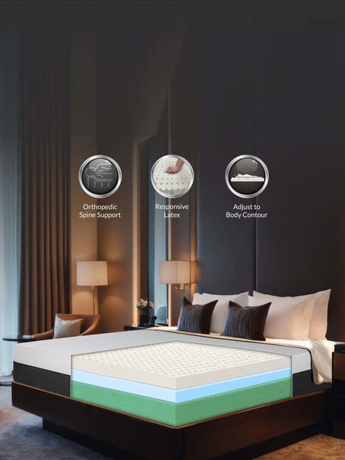 Durfi White Flex Natural Pincore Latex Green Tea Foam Orthopedic