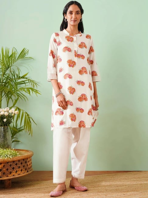 Jaypore White Printed Straight Fit Tunic-picture-18