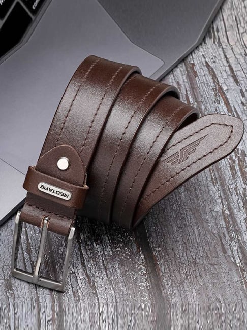 Red Tape Brown Texture Leather Casual Belt