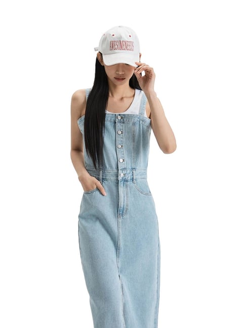 MIXXO Light Indigo Regular Fit Denim Long Dress