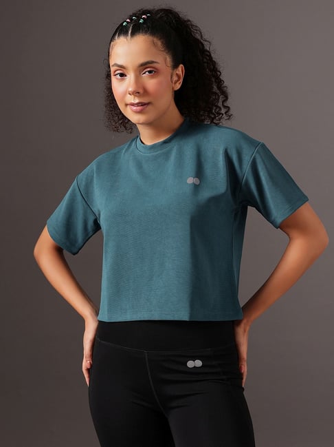 Clovia Blue Regular Fit Sports T-Shirt-picture-41