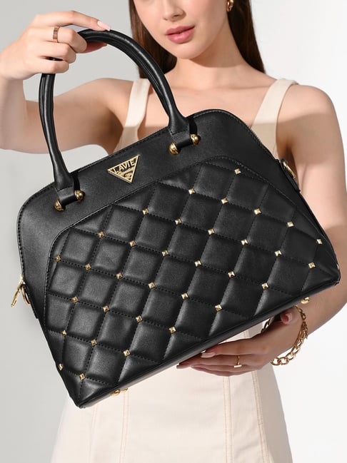 LAVIE Signature Black Quilted Satchel Handbag