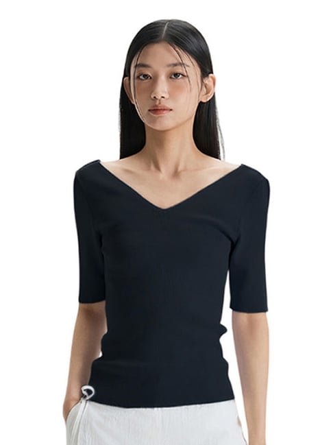 MIXXO Black Front-Back Reversible essential Top